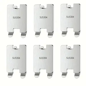 6-Piece Stainless Steel Picture Hooks, No Drilling, Wall Mount, Wood, Tile Adhesive, Strong Frame Hangers, Wedding Photo, Art Display