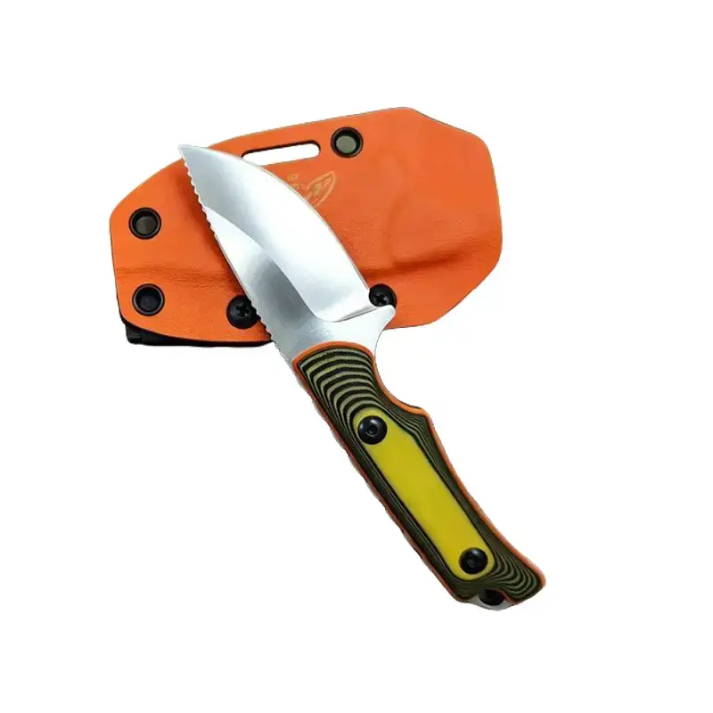 15017EDC Full Tang Fixed Blade Knife with G10 Handle & Kydex Sheath - Waterproof 8Cr13MoV Alloy Steel EDC Survival Equipment for Bushcrafting, Belt Sheath