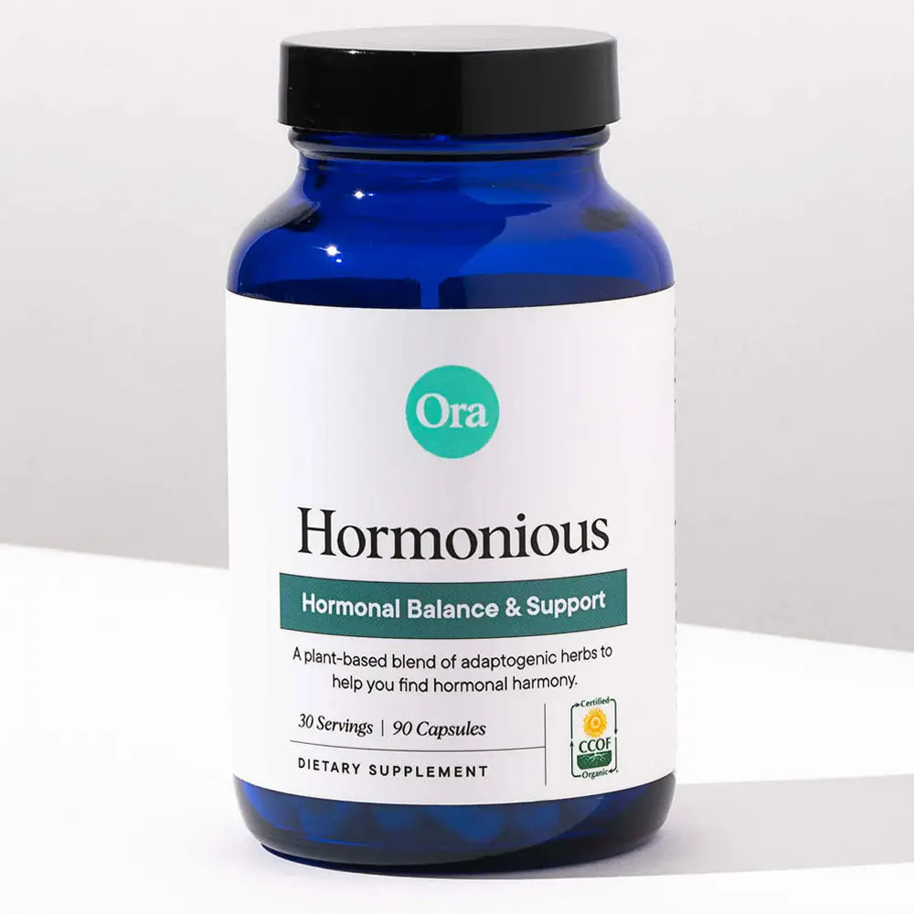 Ora Organic Natural Hormone Balance Supplement & Hormonal Acne Relief for Women - Support Skin, Mood, Energy, PMS & Menopause - Ashwagandha, Maca, Bur