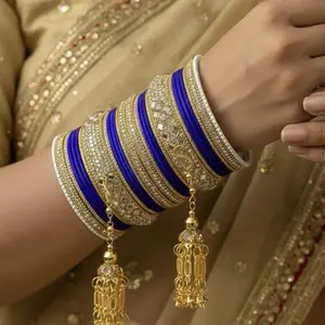 Wedding Metal Latkan bangles Set of 26 pieces and size 2.4.