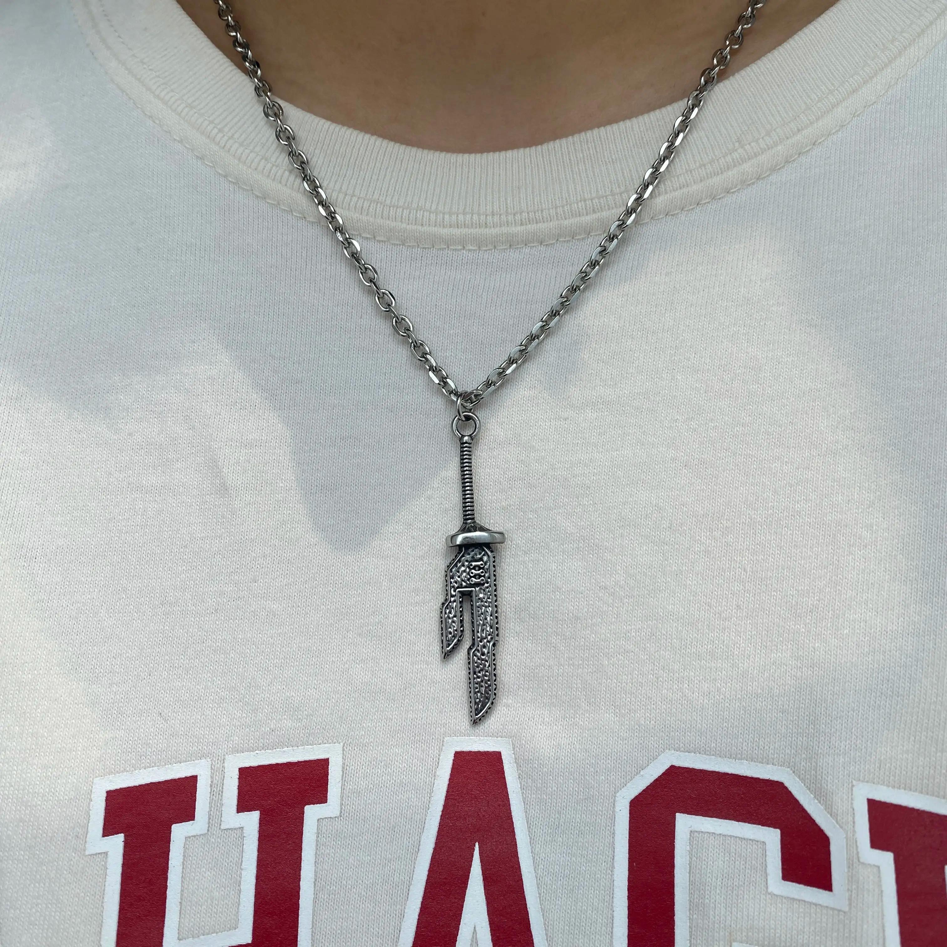 Mini Sword Pendant Necklace, Fantasy Dagger Chain Necklace, Cosplay Inspired Jewelry Accessory, Unisex Gift Mini Sword Pendant Necklace, Fantasy Dagger Chain Necklace, Cosplay Inspired Jewelry Accessory, Unisex Gift