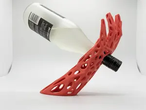 Modern Sculptural Wine Holder – Abstract Hand Floating Bottle Display | Unique Bar Decor