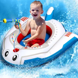 Kids' Inflatable Pool Float, Toddler Ride-On Airplane Cruiser, Summer Foldable Lounger, Mini Pool Toy for 3-8 Years Babies