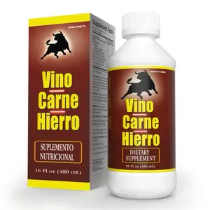 Menper Vino Carne Hierro Iron B12 Liquid Supplement | Boosting Energy Support & Vitality | 16 Fl Oz