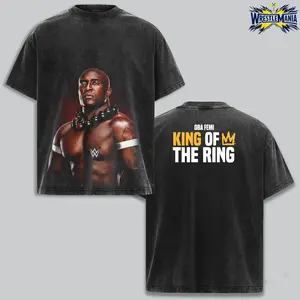 OBA FEMI “King of the Ring” WWE NXT Heavyweight Champion Graphic T-Shirt, African Wrestling Star Double Sided Vintage Vintage Style Tee, Oversized Streetwear Unisex Wrestling Merch, Bold Sport Entertainment Fan Apparel