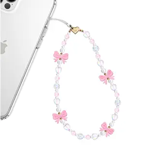 Velvet Caviar Pink Bow Phone Charm - Premium Handmade Accessory for iPhone & Android, Stylish, Durable, Perfect Gift for Every Occasion