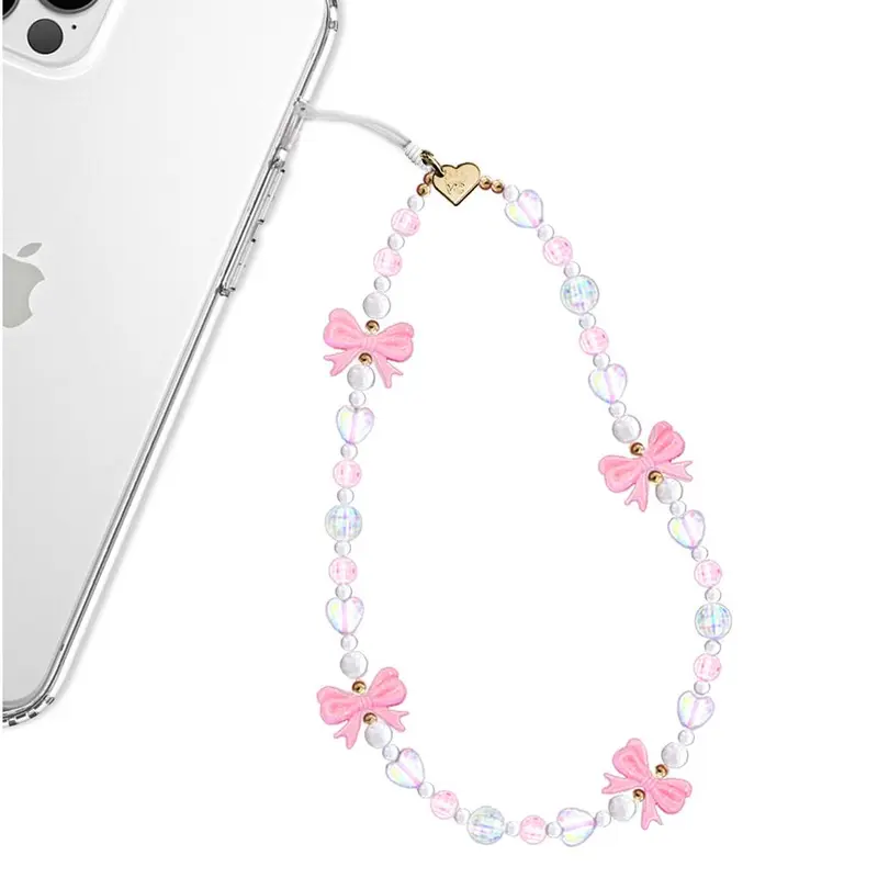 Velvet Caviar Pink Bow Phone Charm - Premium Handmade Accessory for iPhone & Android, Stylish, Durable, Perfect Gift for Every Occasion
