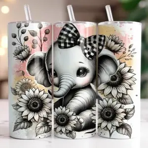 Elephant | 20oz sublimation tumbler transfer print out Bottle Drinkware
