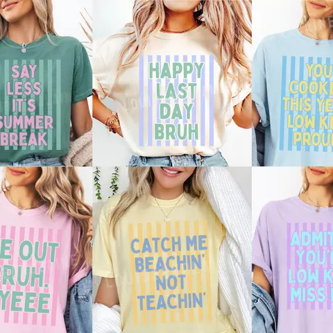 Comfort Colors Teacher Last Day of School Shirt, Summer Break Style Tee, End of Year Group Shirt, Cute Educator Graphic Top, School Year Celebration Gift