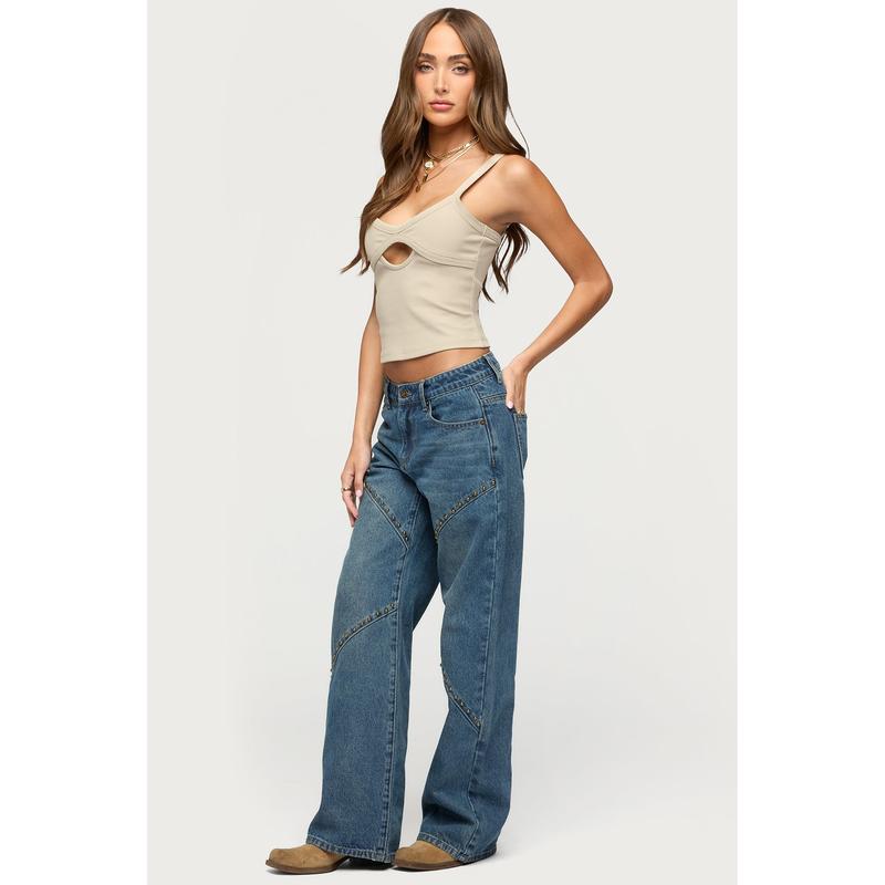Charla Stud Low Rise Baggy Jeans