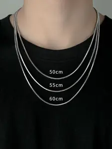 Elegant Titanium Steel Silver Snake Chain Necklace for Men and Women, Versatile High-End Clavicle Chain Accessory, Exquisite Chain Jewelry, Perfect for Any Occasion