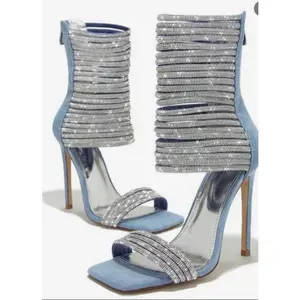 Stuntin' On Ya Toes Denim Gladiator Stiletto