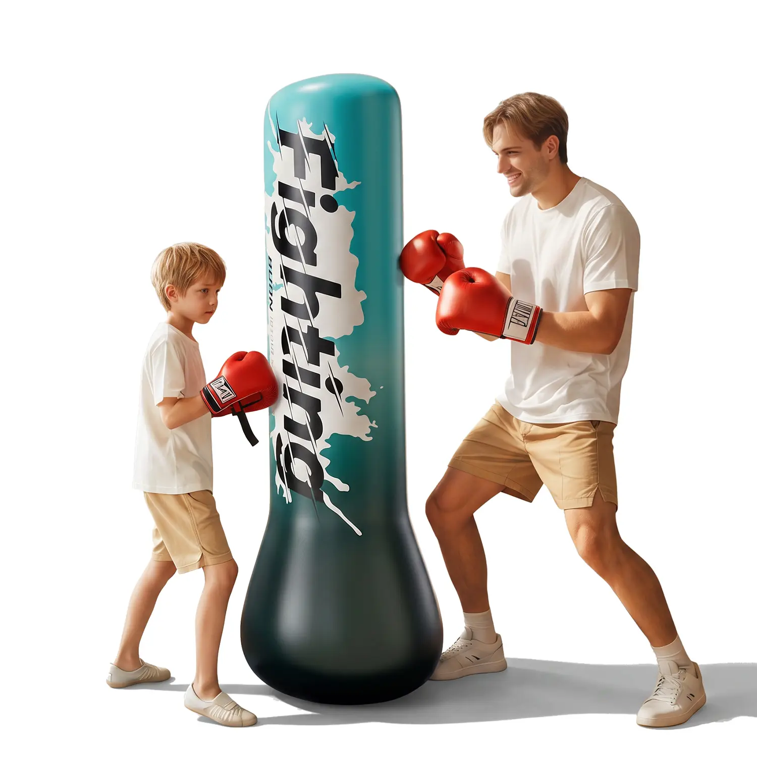 Fighting Parent-child Interaction Inflatable Punching Bag Foldable, 48/59 Inch Stable Inflatable Boxing Bag Set for Kids Toy Gifts for Boys and Girls