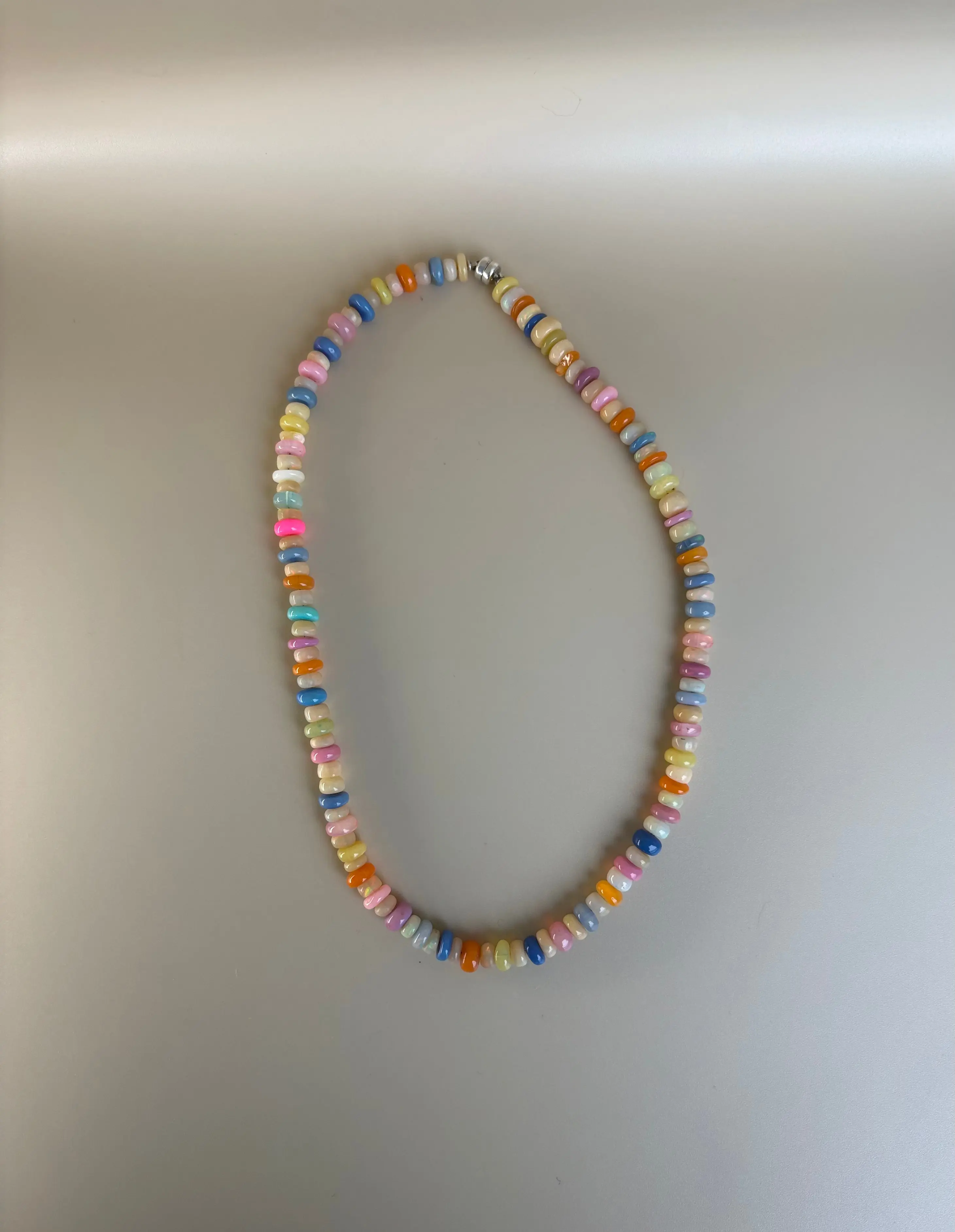 Smartie Candy Necklace — Ethiopian Opal Rondelle Beads with Magnetic Clasp