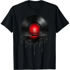 Melting Vintage Sunset Drip Vinyl Record Lovers T-Shirt
