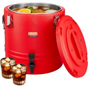 VEVOR Insulated Beverage Dispenser, 2.2 Gal/8L Thermal Hot and Cold Drink Server Dispenser with Spigot, Food-Grade Cooler Jug with 304 Stainless Steel Interior, for Tea Coffee Restaurant OutdoorVEVOR Super Brand Day