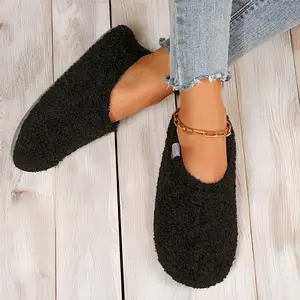 Women's Slippers Fuzzy Curly Memory Foam Loafer Slippers with Polar Fleece Lining