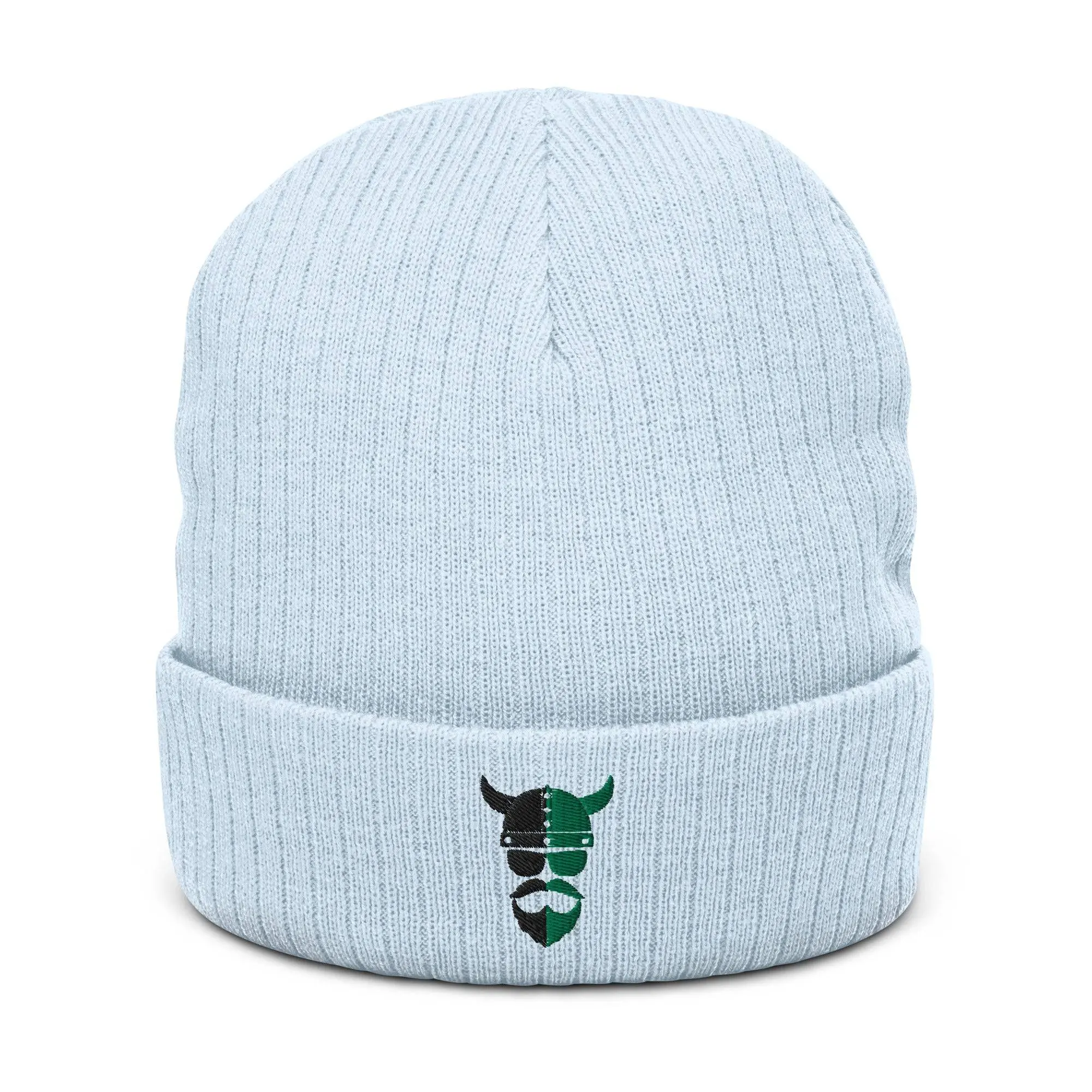 ZV Harvey Green Ribbed knit beanie