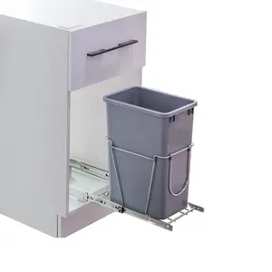 Collinets Bottom-Mount Pull-Out Metal Trash Can Set for Kitchen Cabinets, 35 Qt Double Black Bins, Smooth Full-Extension Chrome Slides, Included Brackets & Screws, Under-Sink Organizer