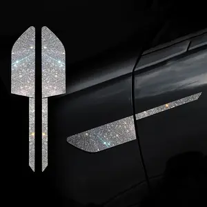 4pcs Car Body Stickers Side, Fender Decals, Custom Decoration, High-End Rhinestone Warning, Anti-Collision Scratch Resistant