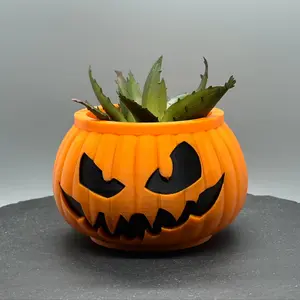 Jack-o-Lantern Planter - Unique Design for Plants, Versatile Use, 3D Printed