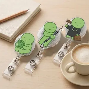 Smiskii Professional Sparkly Retractable Badge Reel Cute Camera, Law, Curette Acrylic ID Holder For Gift