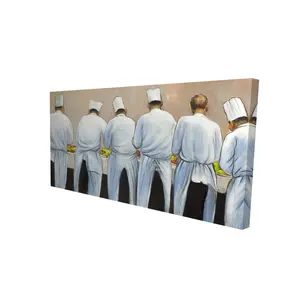 360 Stand 24x48" Figurative Cooking Art Poster - Contemporary Kitchen Wall Print with Vivid Colors of Cooks & Chefs Working Together, Room Home Decor Supplies, Decoration, Artistic, Artwork