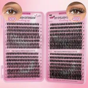 VBS 30D/40D False Eyelashes, 32 Rows Of Large Capacity Boxed False Eyelashes, 8-14mm Long Eyelash Clusters, Long And Soft Eyelashes That Are Not Easily Deformed, Suitable For Daily Makeup Creation, Parties, And Stage Performances Cosmetic