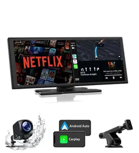 10.25-Inch Wireless CarPlay Screen — Supports Netflix,TikTok,and YouTube Apps, Split-Screen App Usage, 1080P Backup Camera Support, Navigation, and Voice Assistant. Compatible with iOS 10+ and Android 11+
