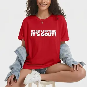 Red Casual Graphic T-Shirt with Bold Quote Print Sweatshirt TOP