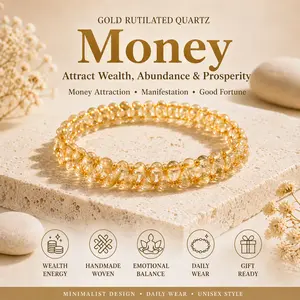 Money Magnet! Gold Rutilated Quartz Bracelet, 3.8mm Crystal Beaded Bracelet, Money Attraction, Manifestation, Abundance, Good Fortune, Manifest Wealth & Prosperity Crystal Charm, SummerWins DealsForYouDays, Crystals Bracelets, Inspirational Beaded Bracele
