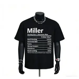 Miller: 1000% Hard Working & 200% Good Looking T-Shirt - 100% Cotton Relaxed Fit Round Neck Casual Tee with Bold White Text Print, Machine Washable Humorous Gift for Men y2k  outfits  men time  tee  shirt  double print  Vintage Metalcore Tshirt