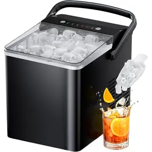 Ice Maker Countertops, Ice Machine with Self-Cleaning 1.8L Water Tank Large Ice Basket, Portable Ice Maker Produces 9 Ice Cubes in Just 6 Minutes Ideal for Home Kitchens and RVs