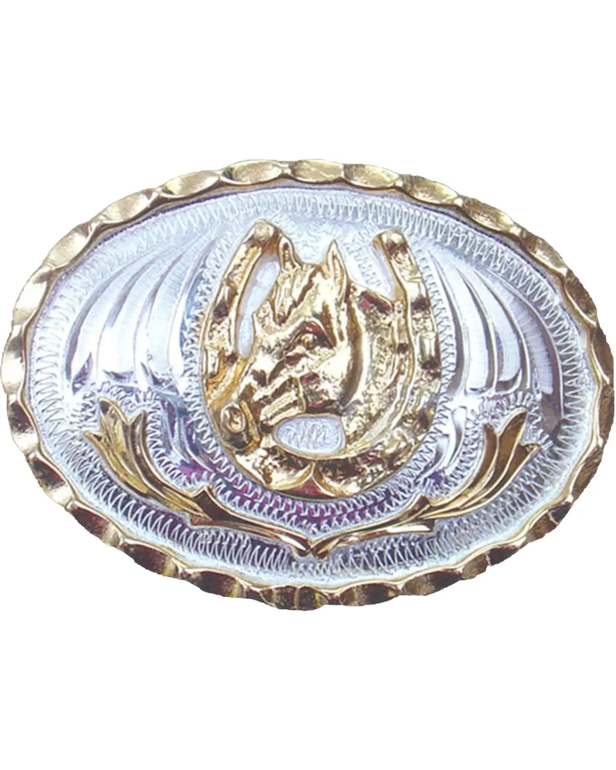Western Express Unisex  Horsehead And Horseshoe Belt Buckle - Fr-805
