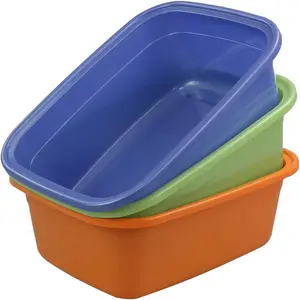 18 Quart Large Plastic Dish Pans, Wash Basin, Set of 3