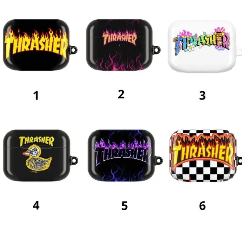 Retro Skate Streetwear AirPods Case, Urban Flame Graphic Protective Cover for AirPods Gen 1/2/3/4 & Pro 1/2/3