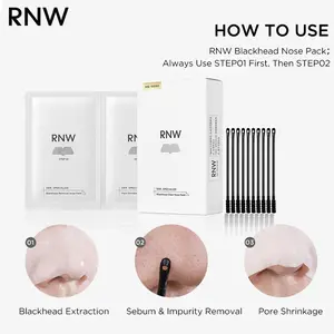 RNW Hydrogel Blackhead Remover Nose Patch, 2-Step Pore Care Kit, 5 Sets 10 Sheets, Plant-Based Formula Helps Clean Pores, Reduce Excess Oil and Refine Visible Pores.