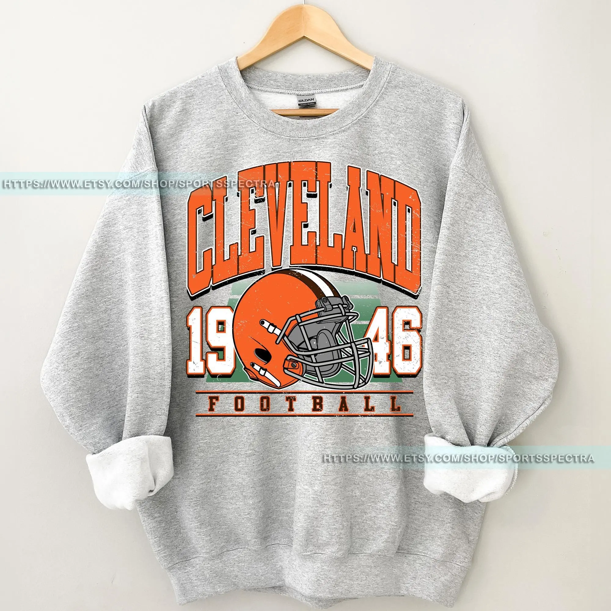 [Sale Up To 50%] Cleveland Football Vintage Sweatshirt, Retro Cleveland Brown Football Shirt, Cleveland Fan Gift, Sunday Football Apparel, Gift For Fan, Trendy USA Cotton Fabric