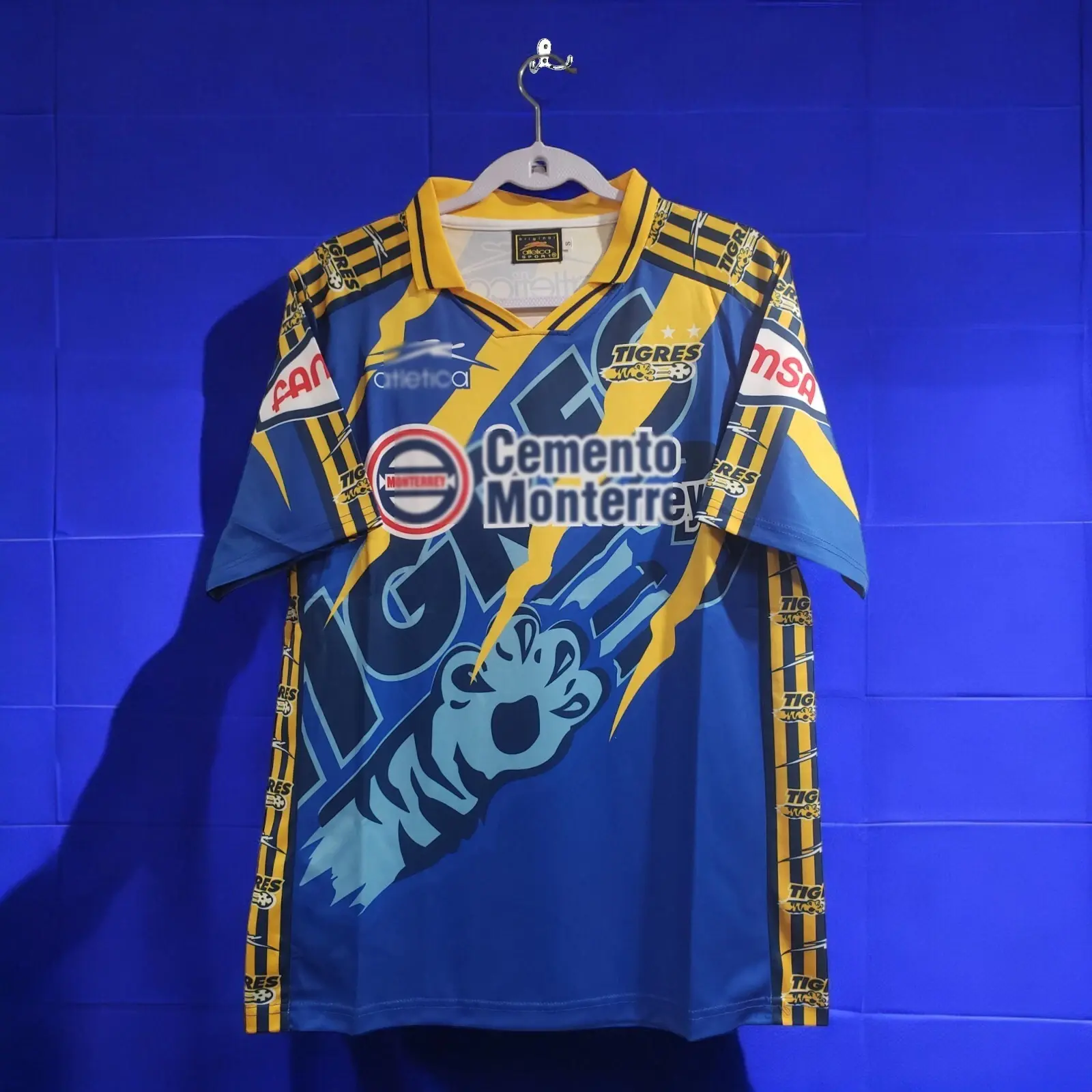 Football Shirts for True Fans TIGRES UANL97/98 AWAY -Blue - Print Collared Football Jersey