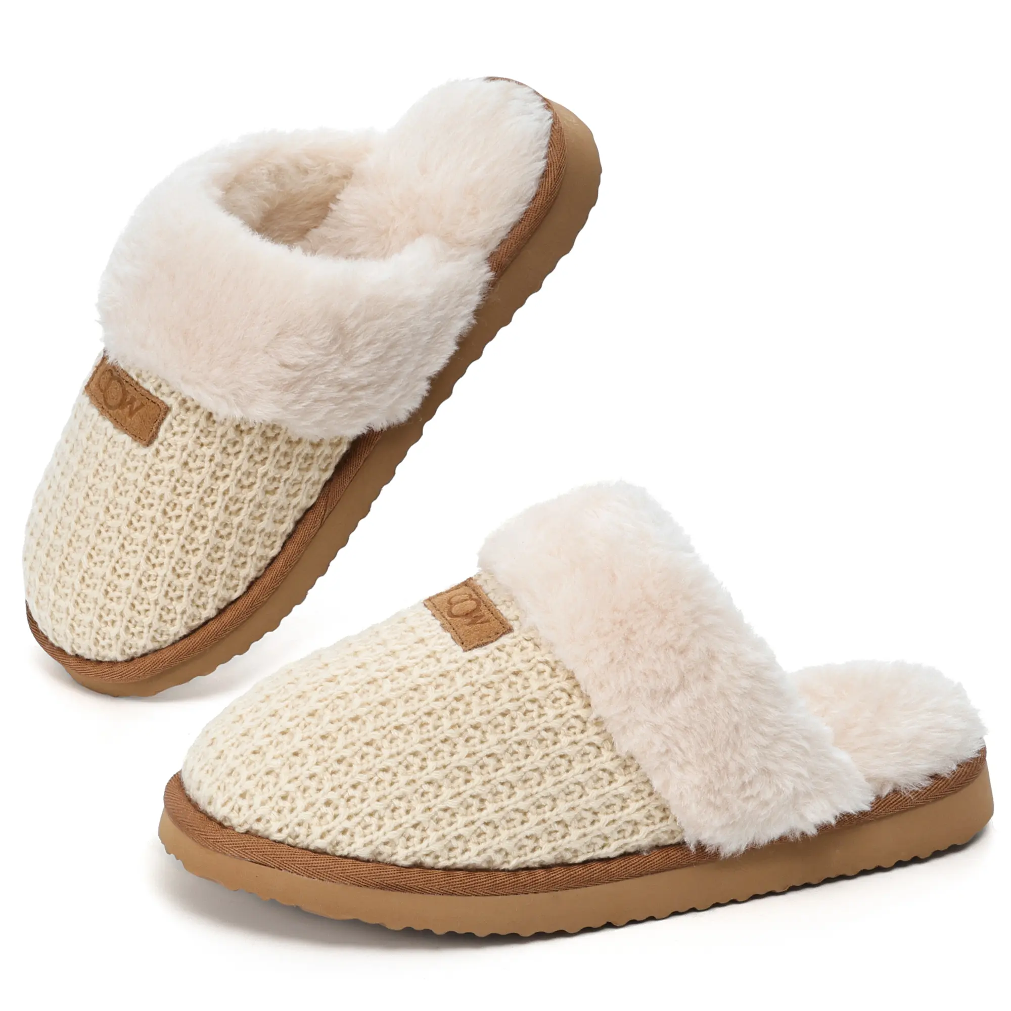 OOW Slippers for Women,Fuzzy Comfy Memory Foam Bedroom Slippers Cute Pink Slip on indoor outdoor & Office wear,Perfect for Hospital Delivery & Cozy Gifts for Women