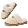 OOW Womens Fuzzy Memory Foam Slippers, Cute Cream Closed Toe Plush Slip On Silent Anti-Slip House Shoes for Indoor Office, Warm Winter Christmas Gifts for Women Mom Wife, Stocking Stuffers Black Friday Deal