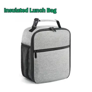 Insulated Lunch Bag for Men & Women – Reusable Small Lunch Box Tote for Adults, Portable Lunchbox for Office, Work, Travel, Picnic – Grey