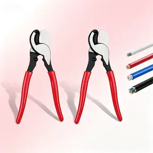 Professional Heavy Duty Cable Cutter, High Leverage Wire Cutters with Thick Dip-Grip Handle, CR-V Steel Cutting Tool for 4/0 Aluminum and 2/0 Soft Wire, 100PR 24AWG Communications Cable Cutter for Electricians, Pack of 2