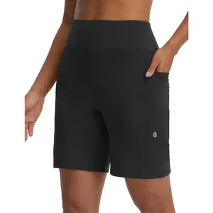 baleaf 2026 New Women's 7" Bermuda Shorts Athletic Running Long Shorts High Waisted with Zipper Pockets Workout Gym Hiking Shorts [PC:bhr005]
