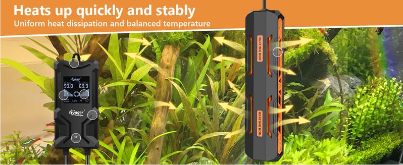 hygger Aquarium Heater, Submersible Fish Tank Heater with Over-Temperature Protection and Automatic Power-Off, Fish Heater with Digital Controller for Freshwater and Saltwater
