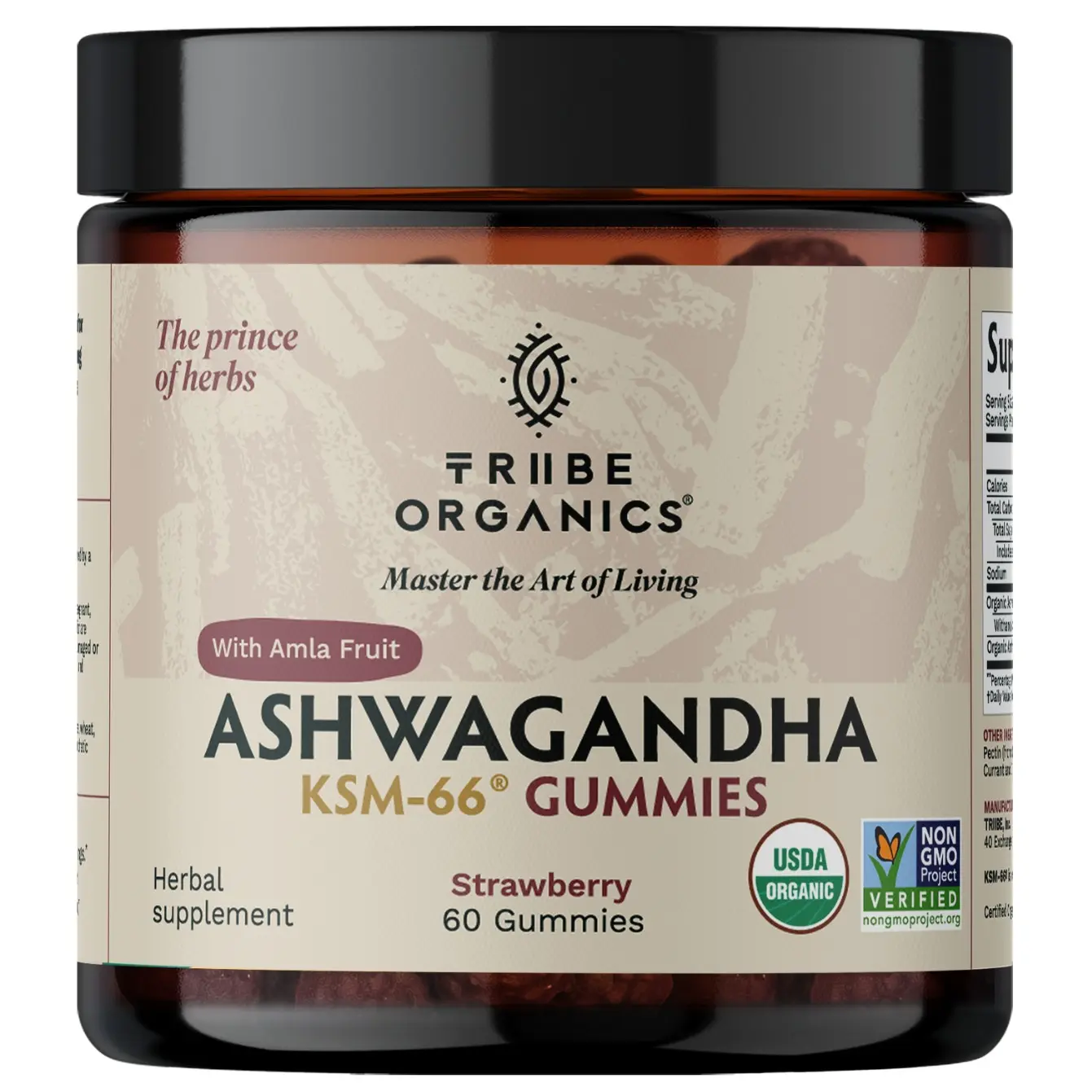 Ashwagandha KSM-66 Gummies for Adults - Pure Organic Root Extract Ayurvedic Supplement Gummy for Men & Women, Focus Mood Support Increase Energy Strength 600mg of Natural KSM66 for Superior Absorption - Tribe Organics