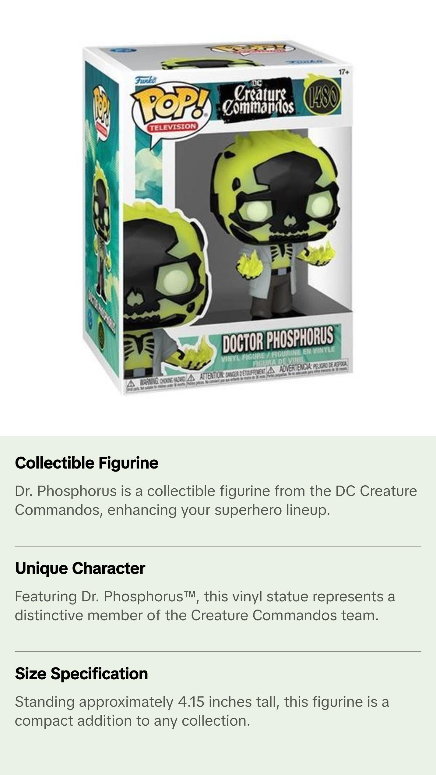 FUNKO POP! Television: DC Creature Commandos - Dr. Phosphorus  [Collectible Figurine/Statue/Bust] Vinyl figurine/statue