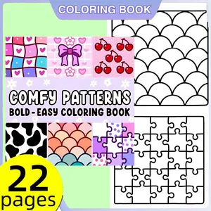 Comfortable Patterns Adult & Kids Coloring Book, Bold Simple Design, Relaxing Large Pictures, Cute Comfortable Designs, Mandala Included, Expressions Artistic Creative