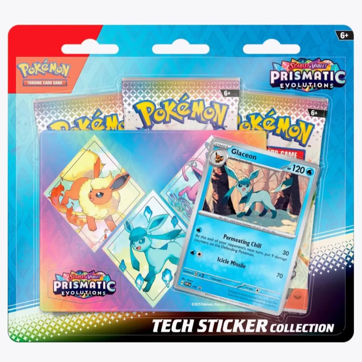 Prismatic Evolutions Tech Sticker Collection Glaceon - SV: Prismatic Evolutions - 120 Permanently Call & 70 Lick Mask