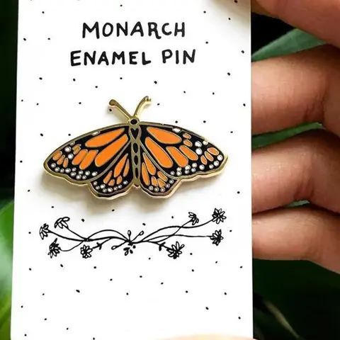1pc Monarch Butterfly Enamel Pin Set, Metal & Paper Crafted Brooches Accessory for Weddings, Birthdays, Party - Versatile Holiday & Special Occasion Gifts, Enamel Lapel Pins, Alloy Brooch Pin, Brooch Pin Clip, No Electricity Needed